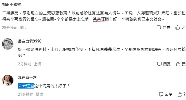 杀亲证道,歧义,褒义